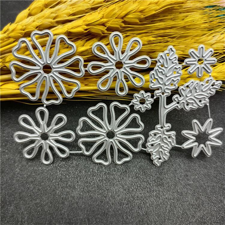 Dies de découpe Fleurs de printemps pour la création de cartes, Dies de découpe Fleurs florales Motif symétrique Dies de flocons de neige floral Masque de découpe Modèle de relief pour