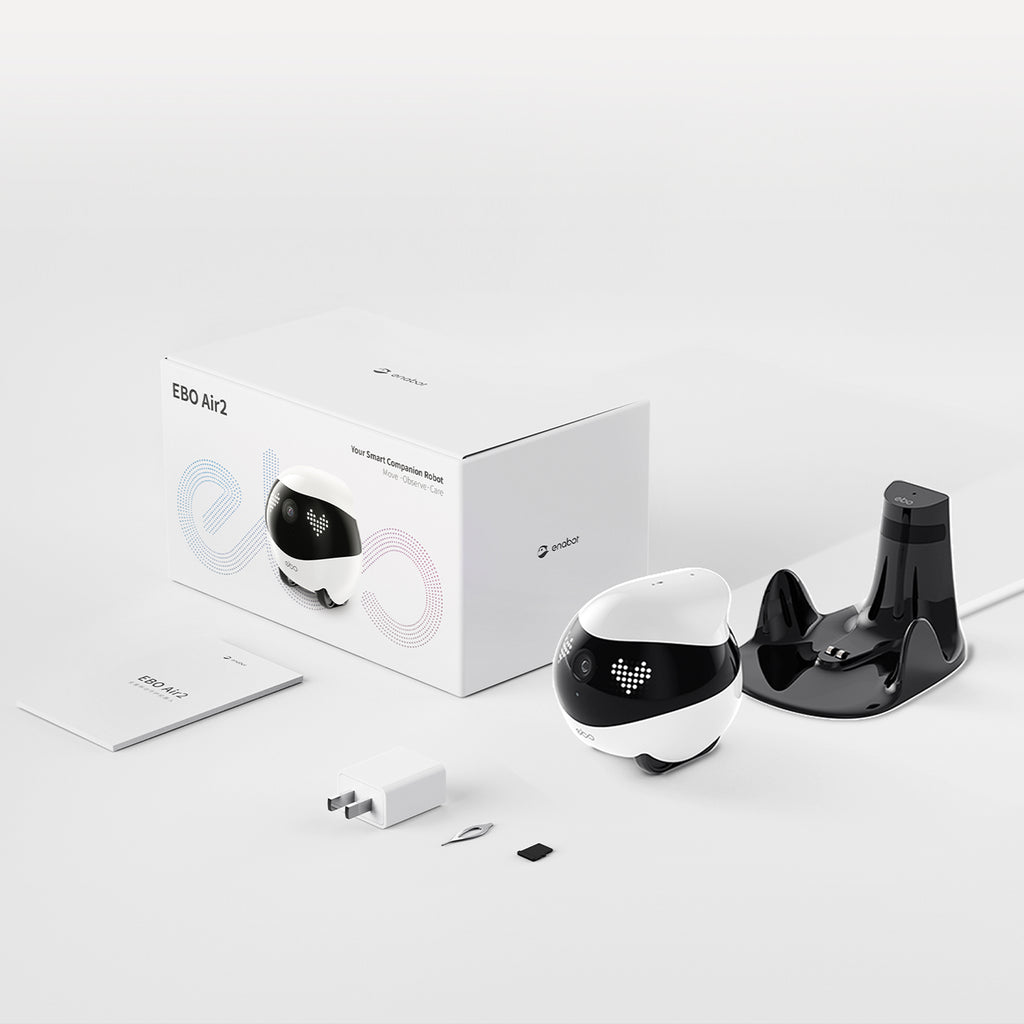 ENABOT EBO Air 2 Robot compagnon (Bleu geai) - Surveillance en temps réel, Interaction à distance, Compagnie pour animaux, Soins intelligents