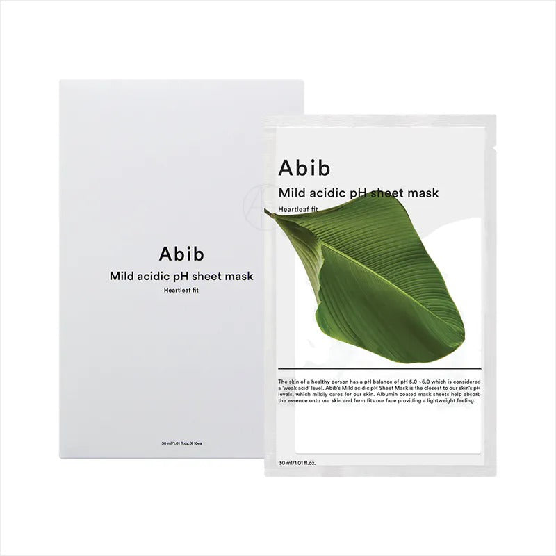 ABIB Masques en tissu au pH légèrement acide - Houttuynia cordata Fit 10 pièces