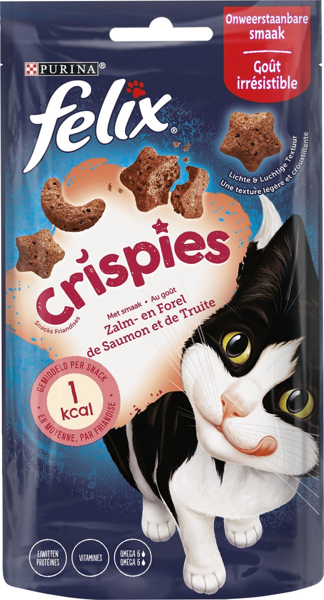Felix Crispies Friandises pour Chat Saumon et Truite 8*45 g