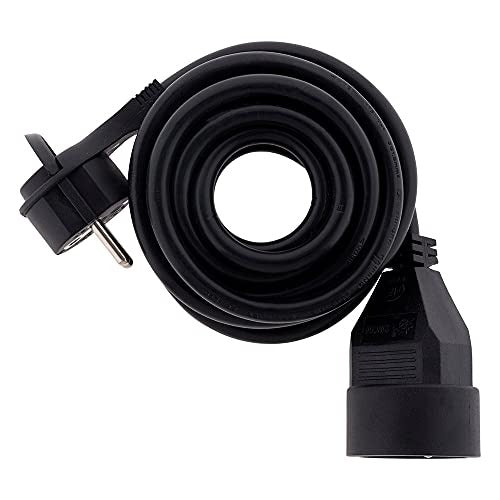 Zenitech Rallonge électrique 16 A 2P+T HO5VV-F 3G1,5 mm² - Noir - 3 m - avec prise extensible