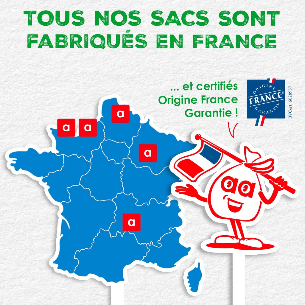 ALFAPAC Sacs Poubelle, 50 L, Fermeture Coulissante, Ultra-Résistants, sans Parfum, 10 Sacs