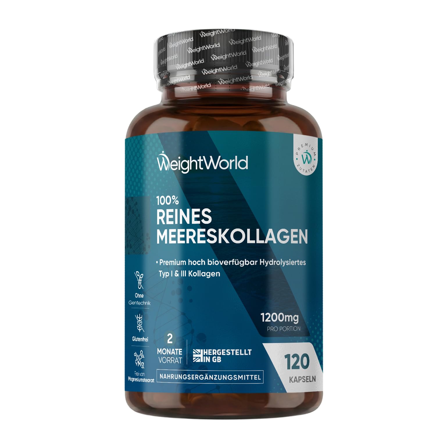 WeightWorld Collagène marin pur 1200 mg - 120 gélules