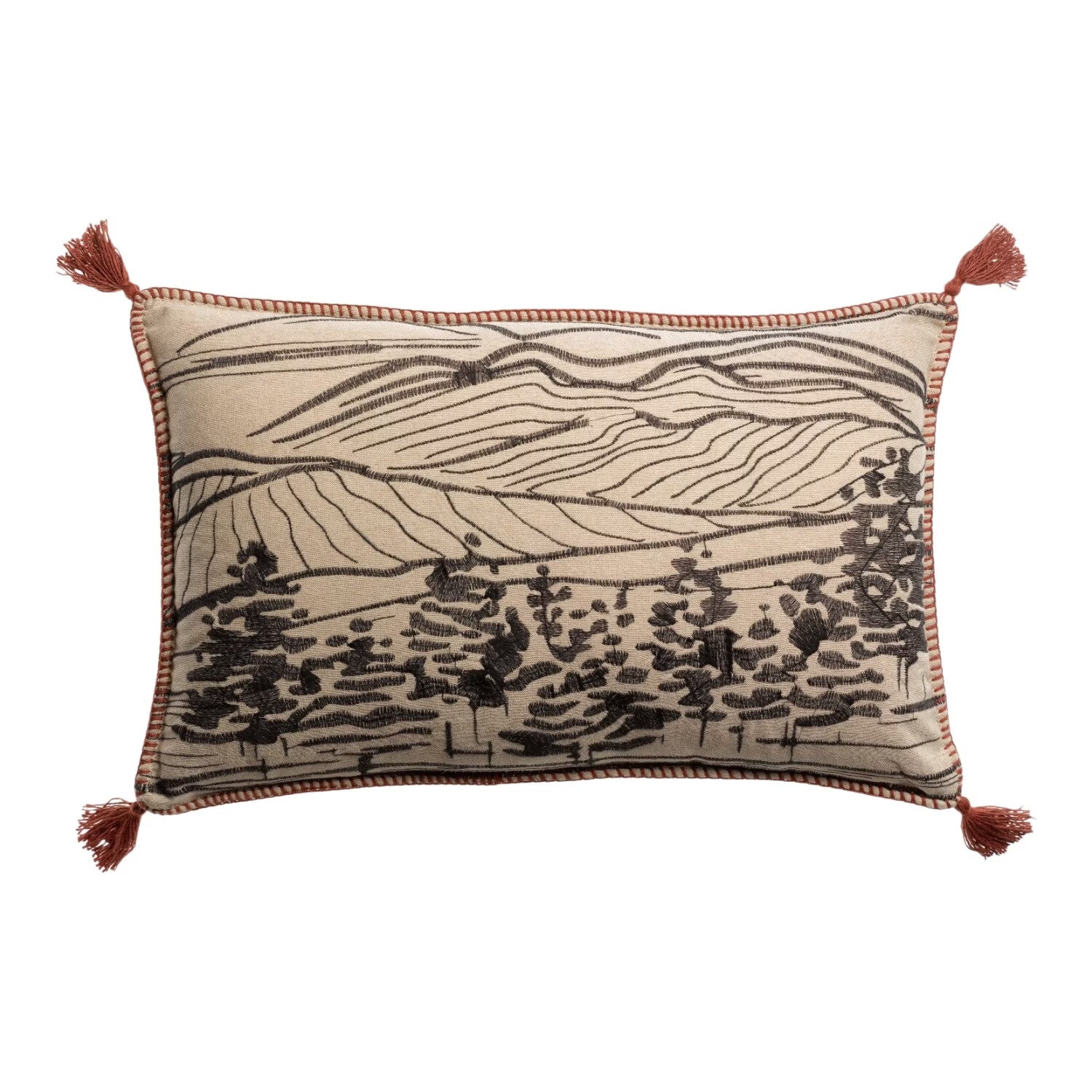 Vivaraise DUSKO HOUSSE DE COUSSIN BRODE SIENNE