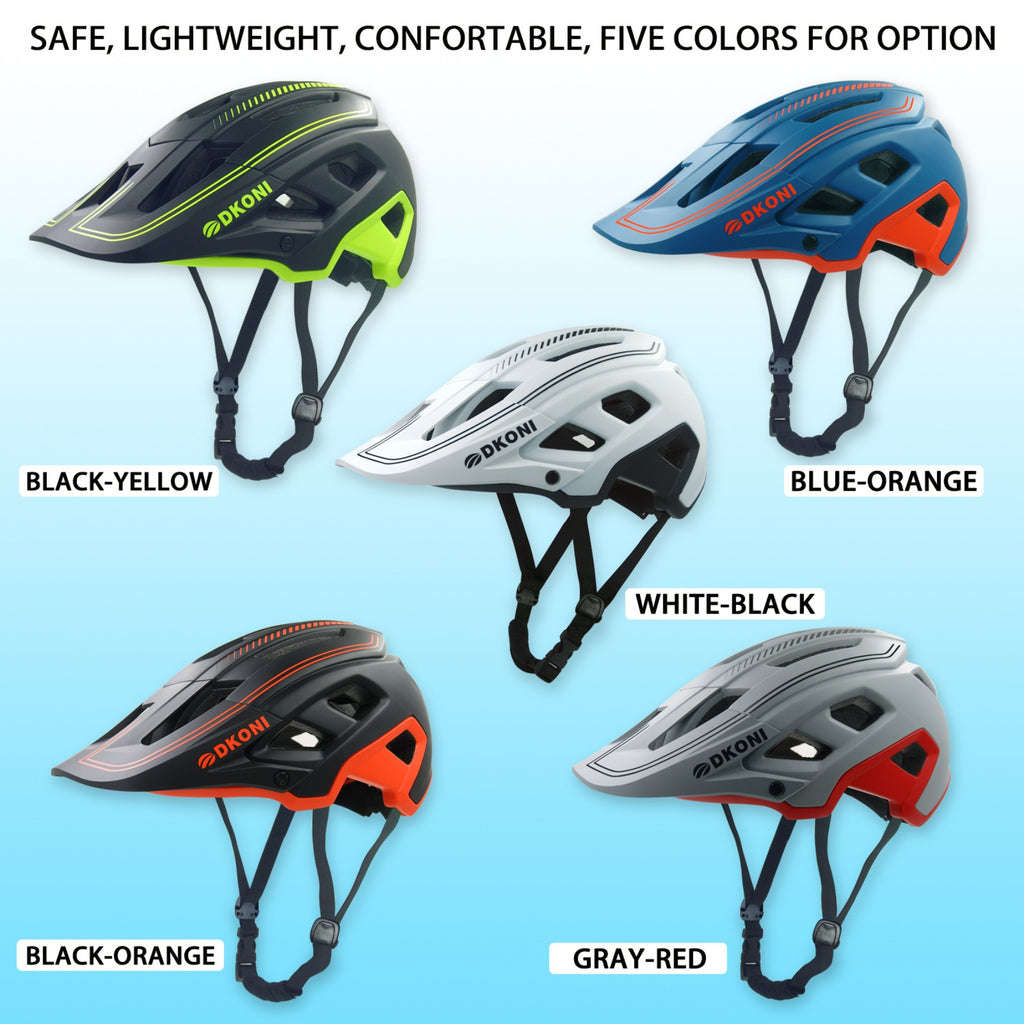 DKONI HS-062 Casque de vélo de montagne adulte noir & orange - L 56-61 cm