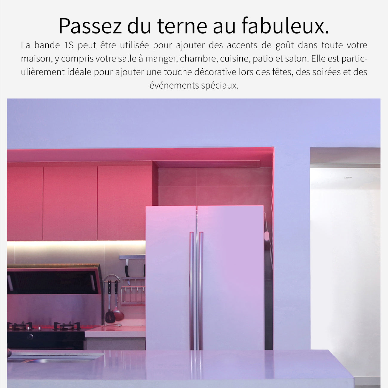 Yeelight Bande lumineuse LED 1S ABS + PC couleur, luminosité et température réglables commande maison connectée 32,8 pi YLDD05YL, Promotion du Nouvel An, Meilleures idées cadeaux