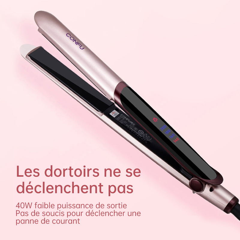 CONFU 529 Lisseur et boucleur ionique 2-en-1 avec chauffage PTC, 4 réglages de température et arrêt automatique