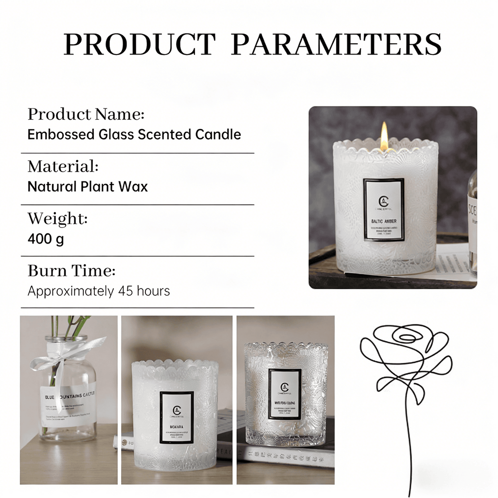 Zooly Bougie parfumée à bordure dentelée senteur Morris Orchid - 200 g