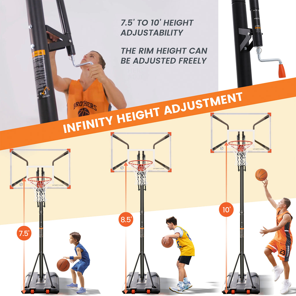 Sportsoul Panier de basket-ball portable - Série X - 54 pouces - 1 ensemble