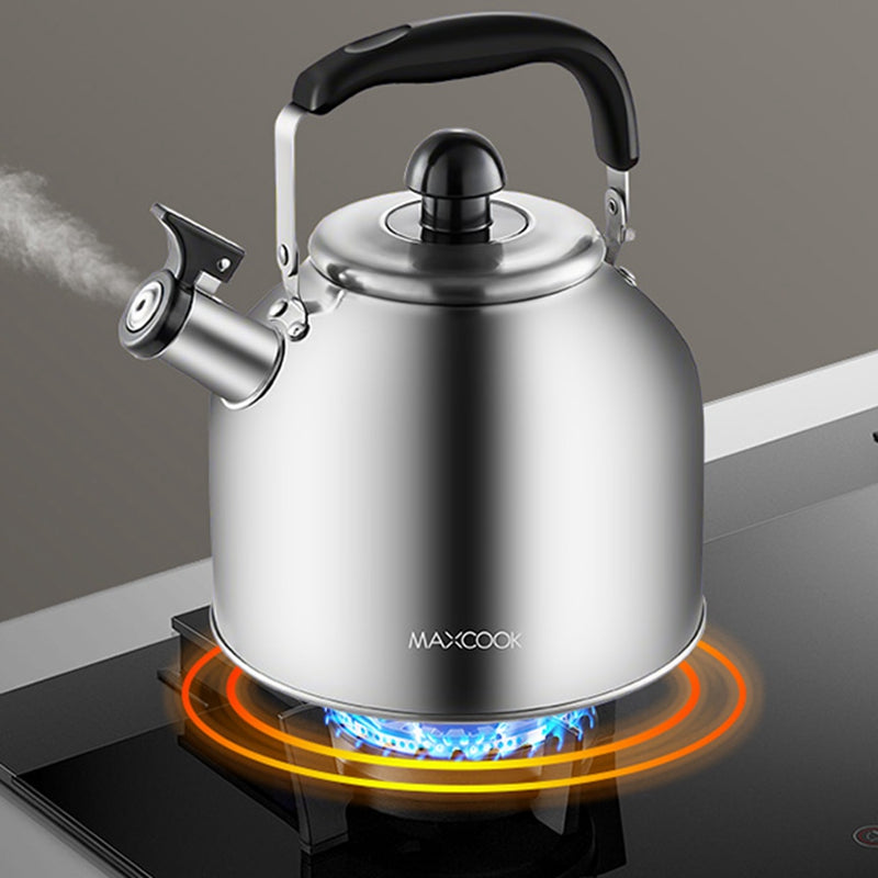 Maxcook Bouilloire à thé à sifflet en acier inoxydable 304, 4 L, finition satinée brossée, convient pour l'eau bouillante et le thé, compatible avec plaques à induction et cuisinières à gaz, MCH287