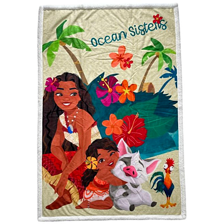 WT&T Couverture sherpa 100 x 150 cm Moana Sœurs de l'océan