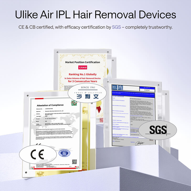 Ulike Air 3 Appareil d’épilation à lumière pulsée intense pour visage et corps à domicile, Alternative à l’épilation laser, Système de refroidissement glacé au saphir pour résultats indolores durables, Blanc