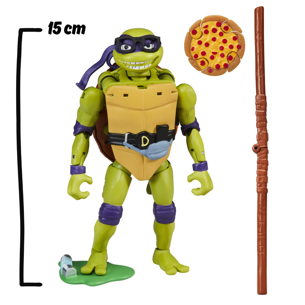 TORTUES NINJA Tortues Ninja, 1 Figurine Deluxe 15 cm, Se transforme en tortue, Modèle Donatello, Pour les enfants à partir de 4 ans, TU8381