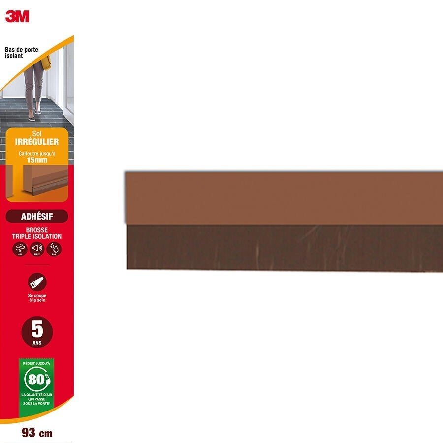 3M Bas de porte isolant adhésif sol irrégulier Marron classique Marron 0,93 m