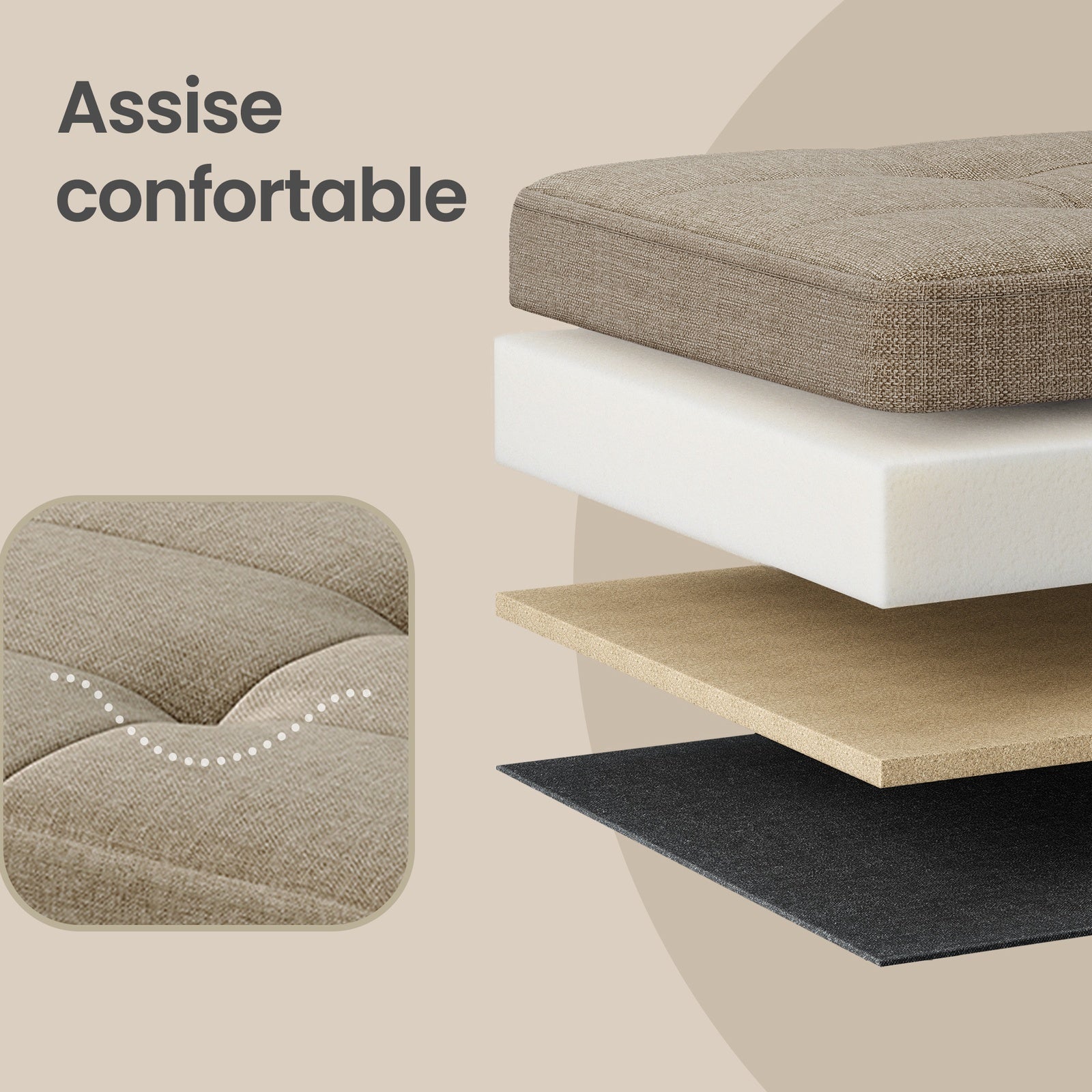 JOYFURNOS Pouf de rangement pliable – Marron Camel, 38 x 110 x 38 cm, repose-pieds avec bo?te de rangement, charge max 300 kg – idéal pour salon, chambre ou couloir