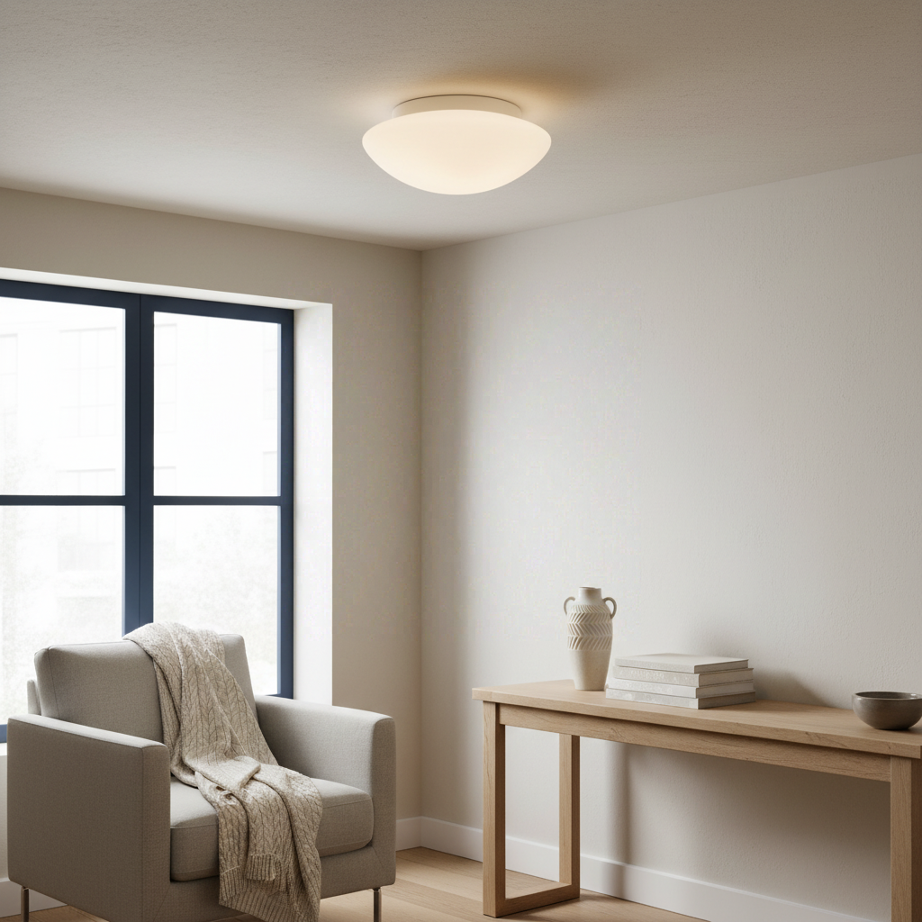 Plafonnier UFO E27 verre blanc IP44 Salle de bain - Nordlux, Intérieur