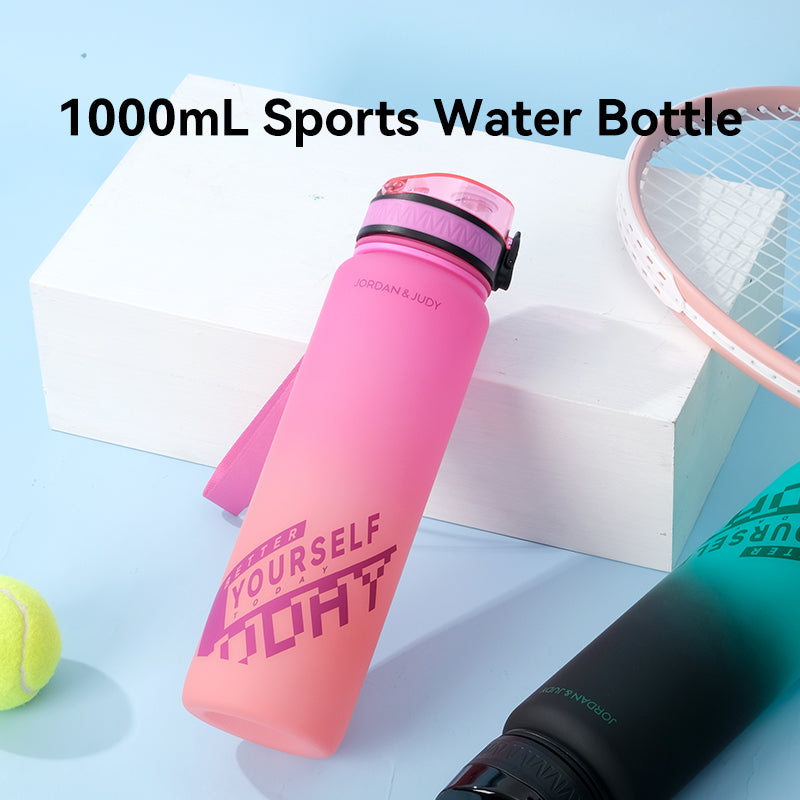 JORDAN & JUDY Gourde de sport en Tritan avec poignée 1000 ml - Dégradé violet