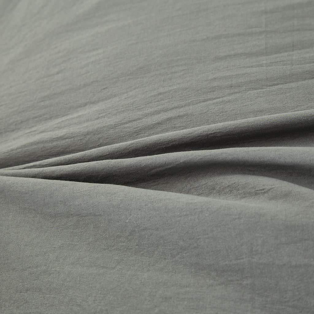 Parure de lit en coton imité lavé, gris foncé, avec taie d’oreiller, 140 x 200 cm + 65 x 65 cm x 1