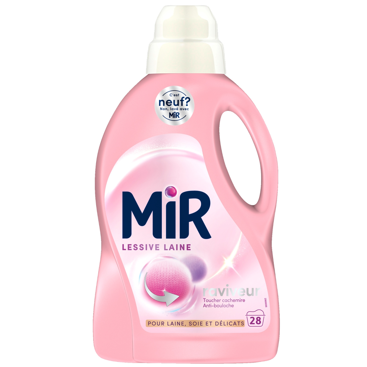 MIR Lessive liquide pour laine, laine et délicats, toucher cachemire, 28 lavages, 1,4 L