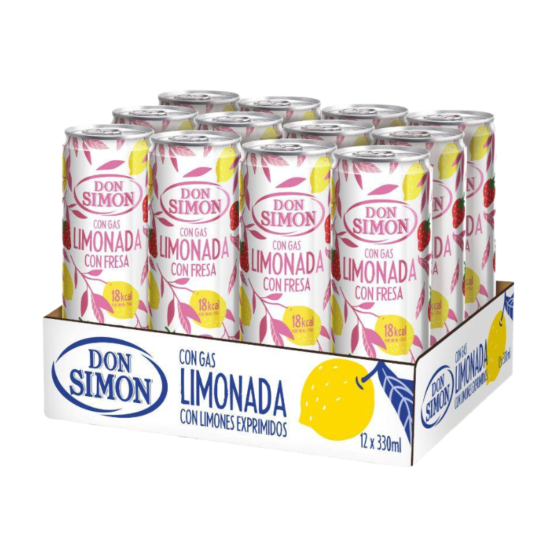Don Simon Citronnade pétillante à la fraise - 12 x 33 cl