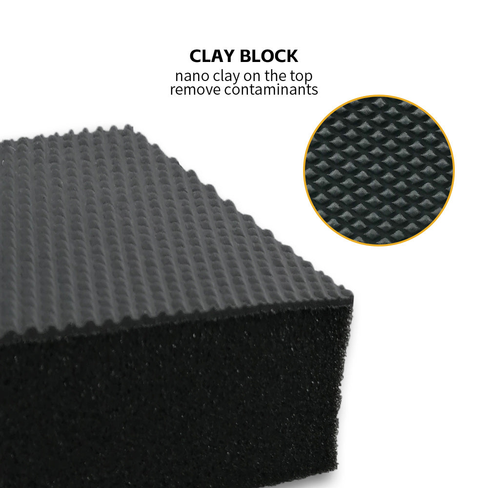 Marflo Bloc d’argile professionnel pour nettoyage en profondeur de voiture avec éponge