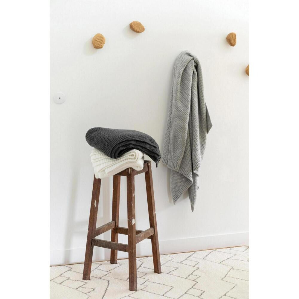 Vivaraise Danilo Plaid tricot recyclé perle - 130 x 160 cm