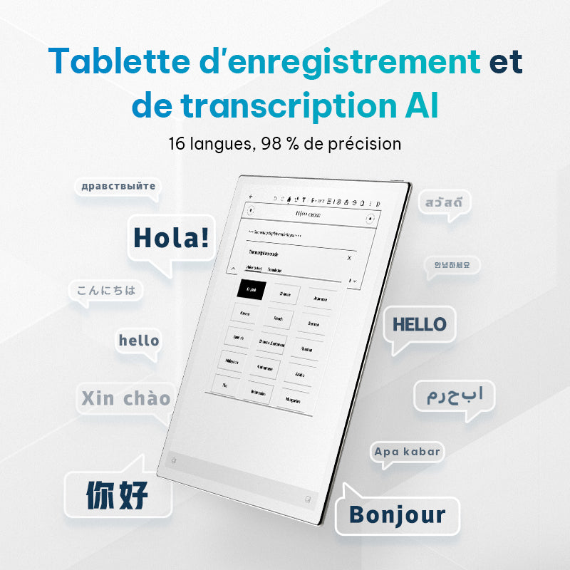 iFLYTEK AINOTE 2 tablette à encre électronique, tablette d’écriture 10,65" avec stylet, carnet numérique 4,2 mm, prise de notes par IA, prise en charge de ChatGPT, transcription en 16 langues, compatible Google Play pour réunions et études