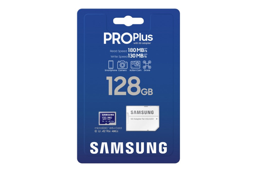 Samsung PRO Plus Carte microSDXC 2023 128 Go + adaptateur SD