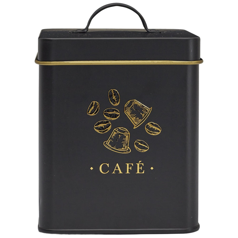 COOK CONCEPT Boîte à café en métal Noir et doré