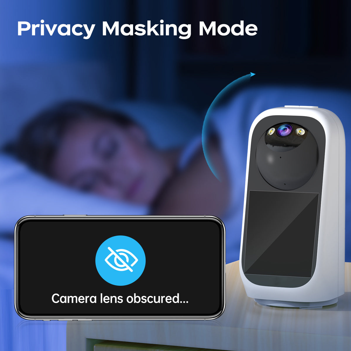 JOOAN Caméra de surveillance intérieure 5G Wi‑Fi avec écran 2K, PTZ 360°, caméra IP pour la maison, pour bébé et personnes âgées, carte SD, stockage en nuage, détection de mouvement