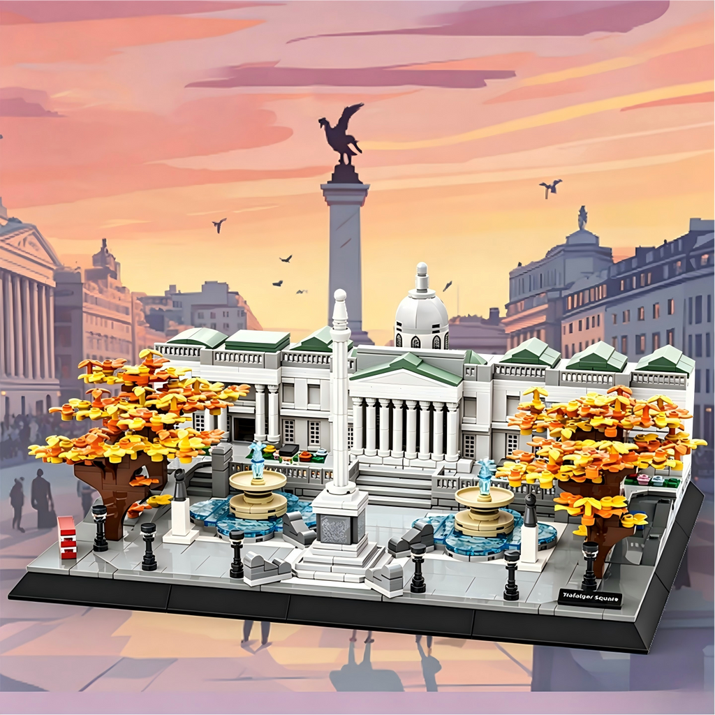 WANGE Trafalgar Square-Londres, Angleterre 1245 Pièces Ensemble de Blocs de Construction pour Bâtisseurs Amateurs