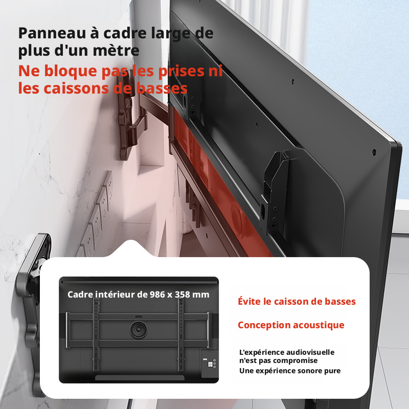 CNTSLNB+Support TV télescopique + support télescopique séparé, 50-100 pouces
