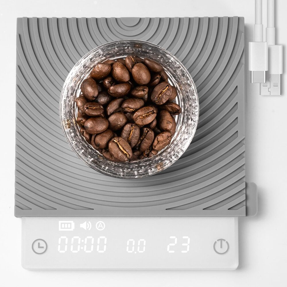 TIMEMORE Balance à Café Basic 2.0 Balance Électronique à Expresso Blanche avec Débit d'Eau et Fonction Minuteur, Commutation Libre des Unités Ounce/kg