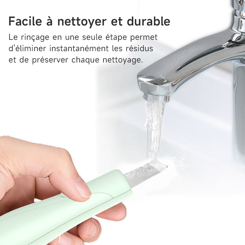 Qiweiny Appareil 2-en-1 extracteur de points noirs & grattoir visage vert