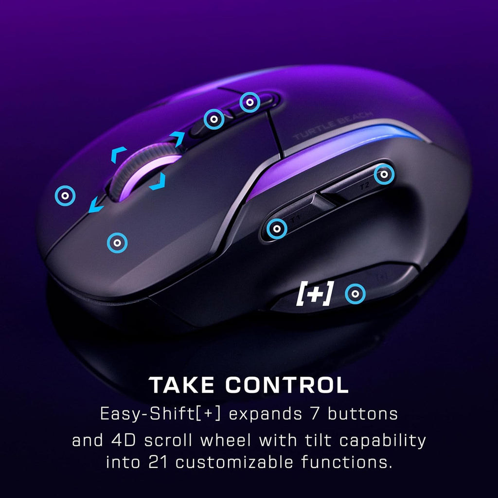 TURTLE BEACH Souris Gaming Sans Fil Kone II Air 2.4GHz & Bluetooth - 26000 DPI, 21 Boutons - Noir
