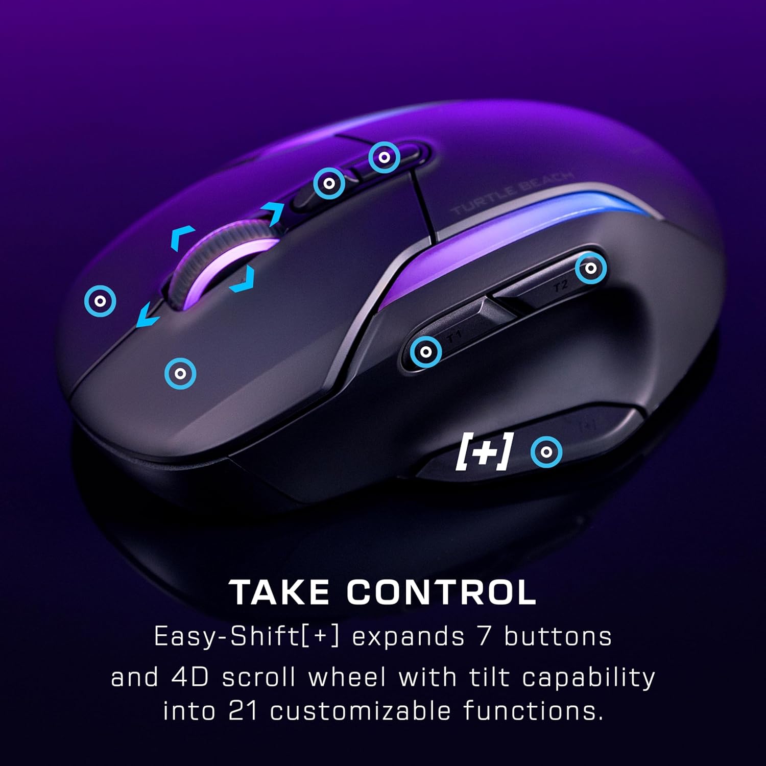TURTLE BEACH Souris Gaming Sans Fil Kone II Air 2.4GHz & Bluetooth - 26000 DPI, 21 Boutons - Noir
