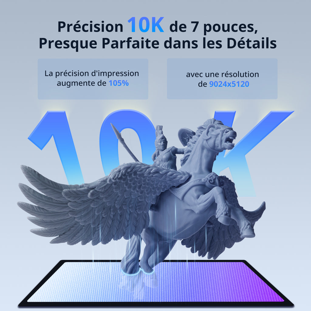 ANYCUBIC Photon Mono 4 Ultra 10K, imprimante 3D à résine, écran LCD mono 7 pouces, source COB, impression rapide 120 mm/h, volume 153,4 x 87 x 165 mm