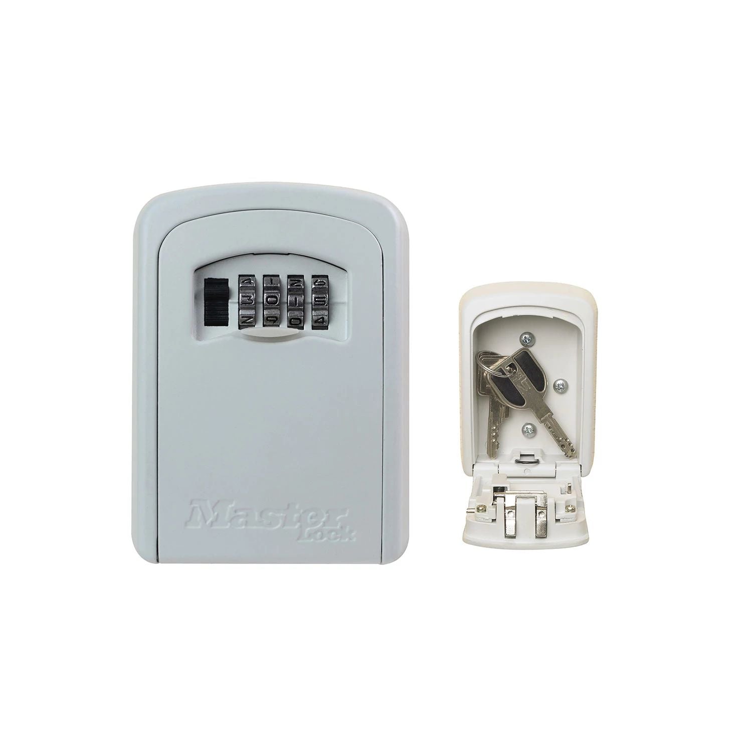 Master Lock Boîte à clés à fixation murale, format moyen 85 x 119 x 36 mm, crème, pour l’extérieur, kit de montage, pour la maison, le bureau, les usines et les véhicules