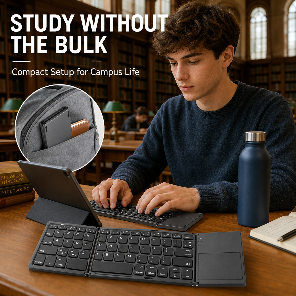 VoxorAI B033 est doté d'un pavé tactile et d'un pavé numérique. Ce clavier sans fil portable de taille standard est compatible avec les PC, les ordinateurs portables, les iPad
