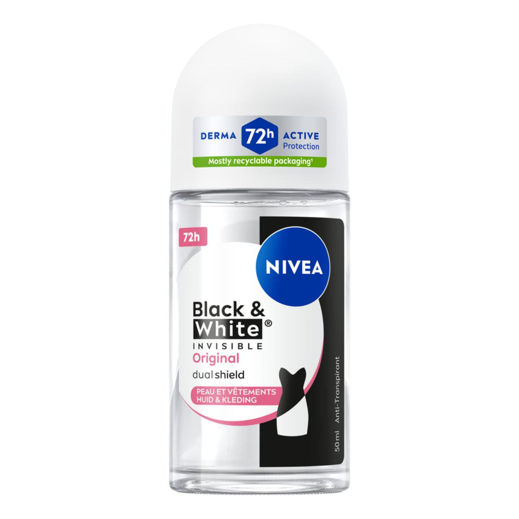 NIVEA Déodorant Femme Aisselles Black & White Original Protection 72h Bille 50ml