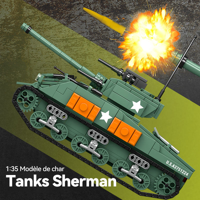 CAYI M4 Tank Sherman 740 Pièces Ensemble de Blocs de Construction pour Bricoleurs