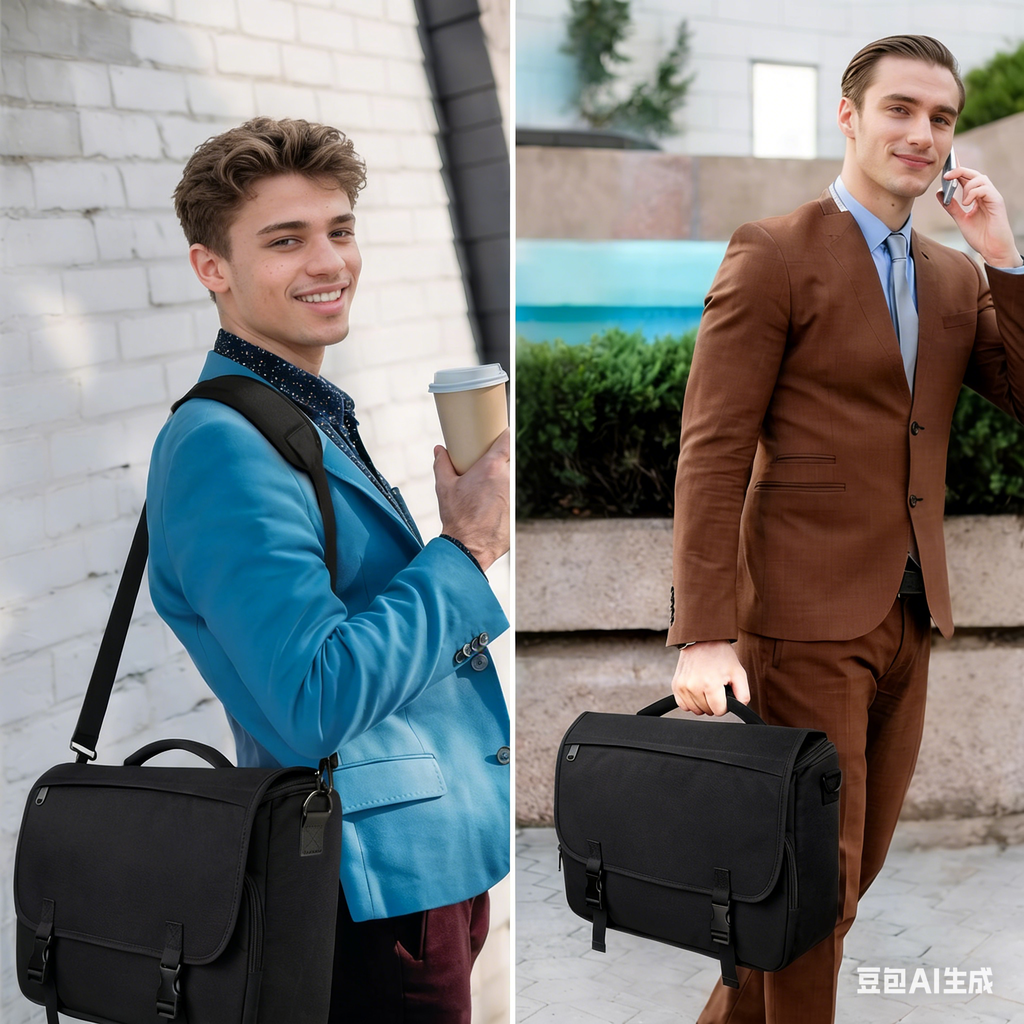 Sac messager pour homme, Porte-documents léger pour ordinateur portable, Sacoche ordinateur à bandoulière pour travail et bureau