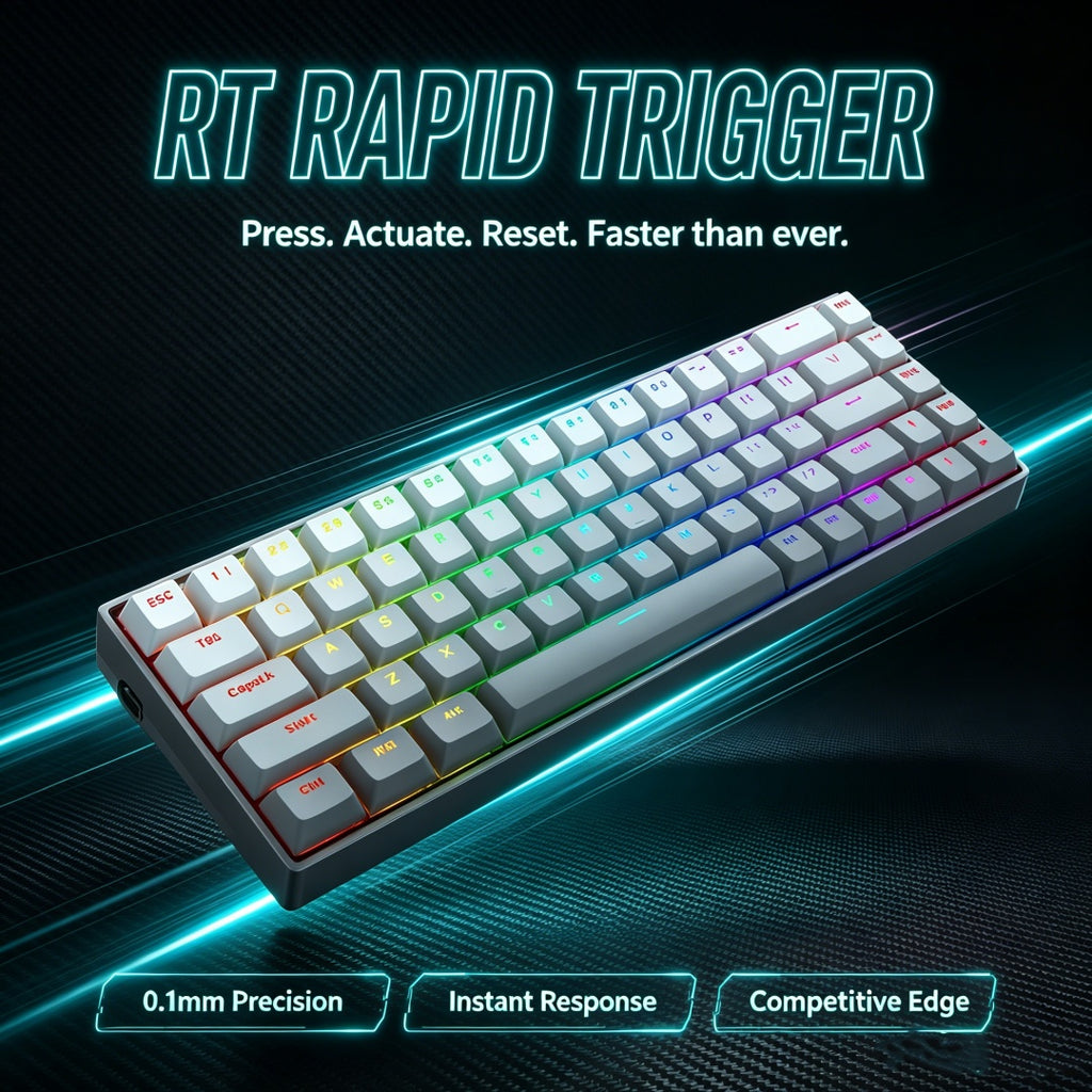 Redragon M68 Clavier de jeu mécanique à commutateurs magnétiques avec plaque supérieure en métal