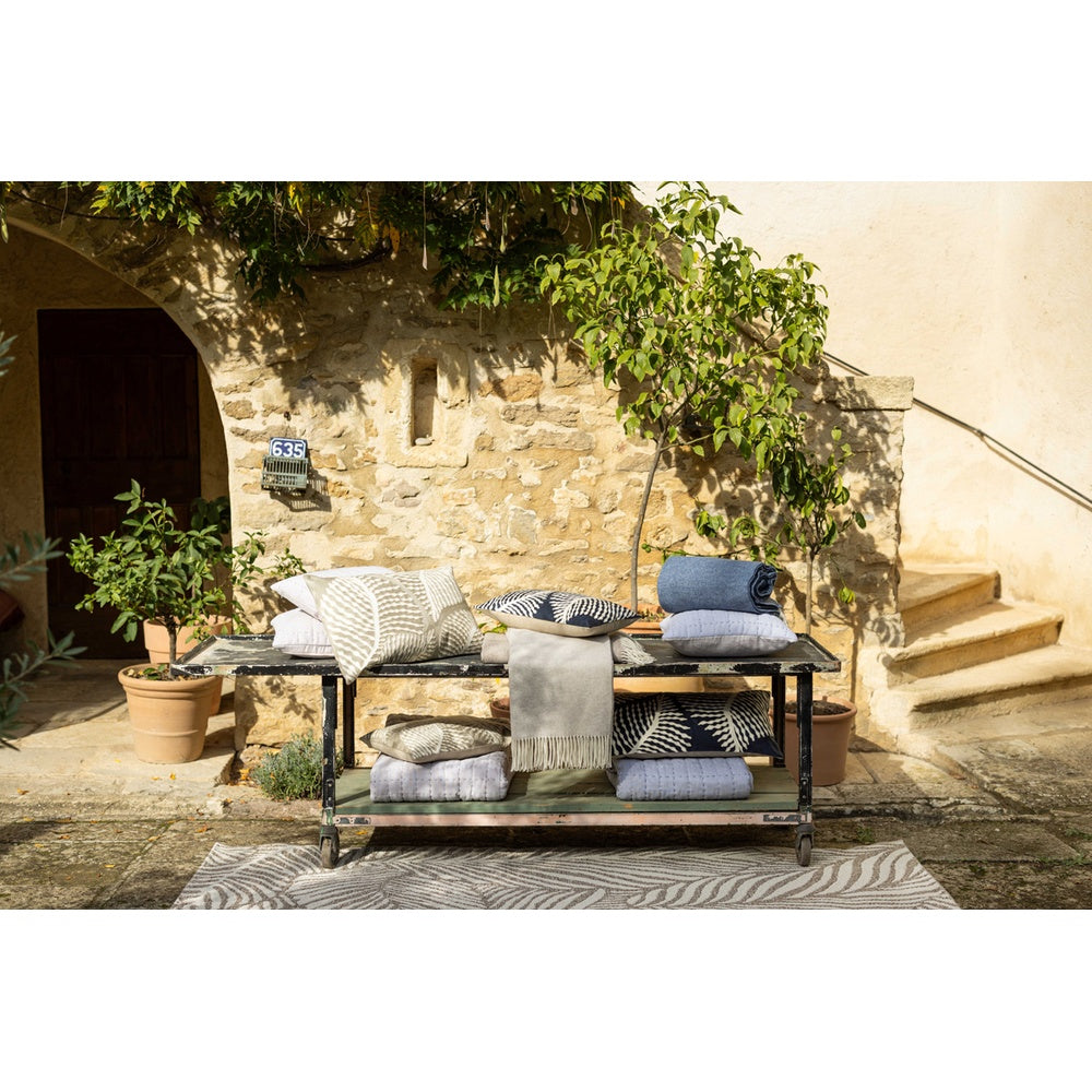 Housse de coussin brode flora marine