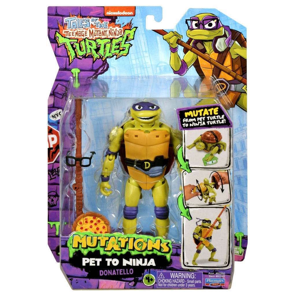 TORTUES NINJA Tortues Ninja, 1 Figurine Deluxe 15 cm, Se transforme en tortue, Modèle Donatello, Pour les enfants à partir de 4 ans, TU8381