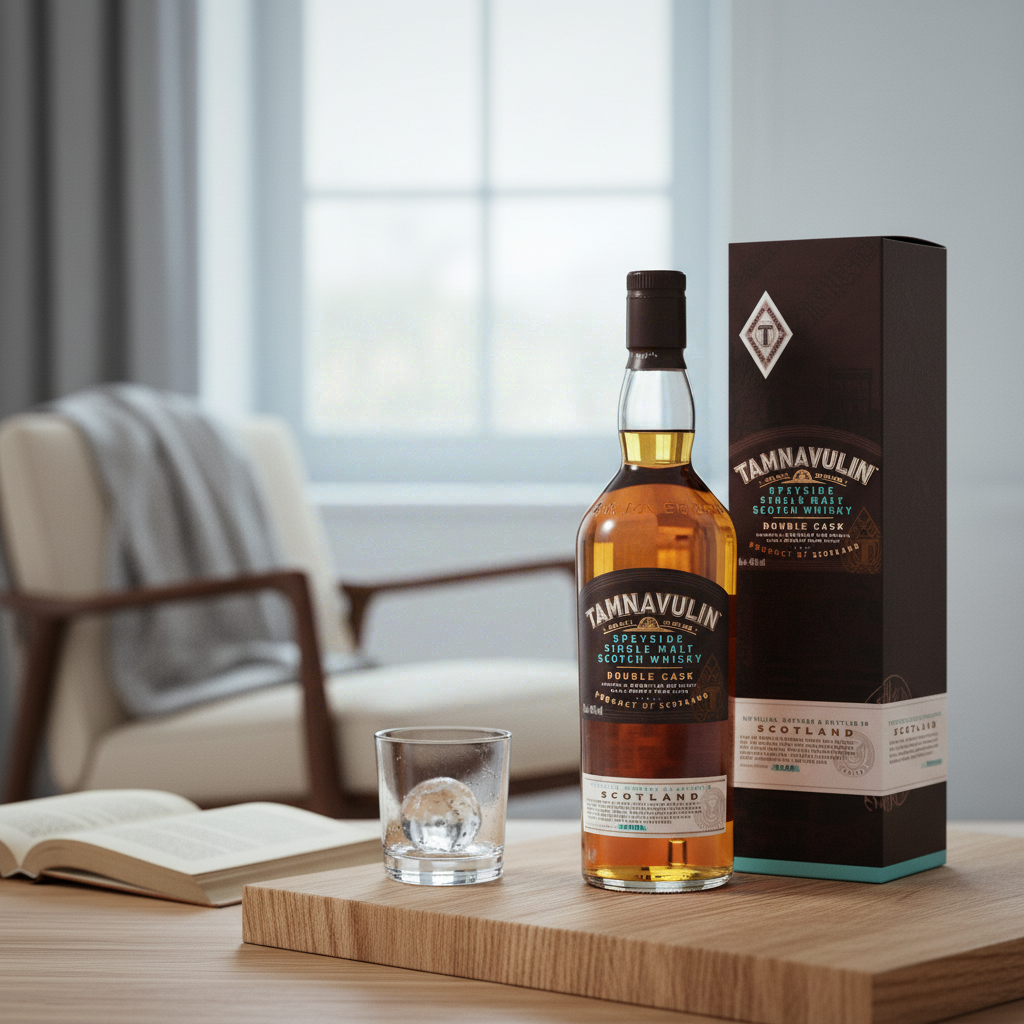 TAMNAVULIN - Double Cask - Whisky Single Malt - Notes d'Amandes & de Miel - A déguster sec - 40 % Alcool - Origine : Écosse/Speyside - 70 cl