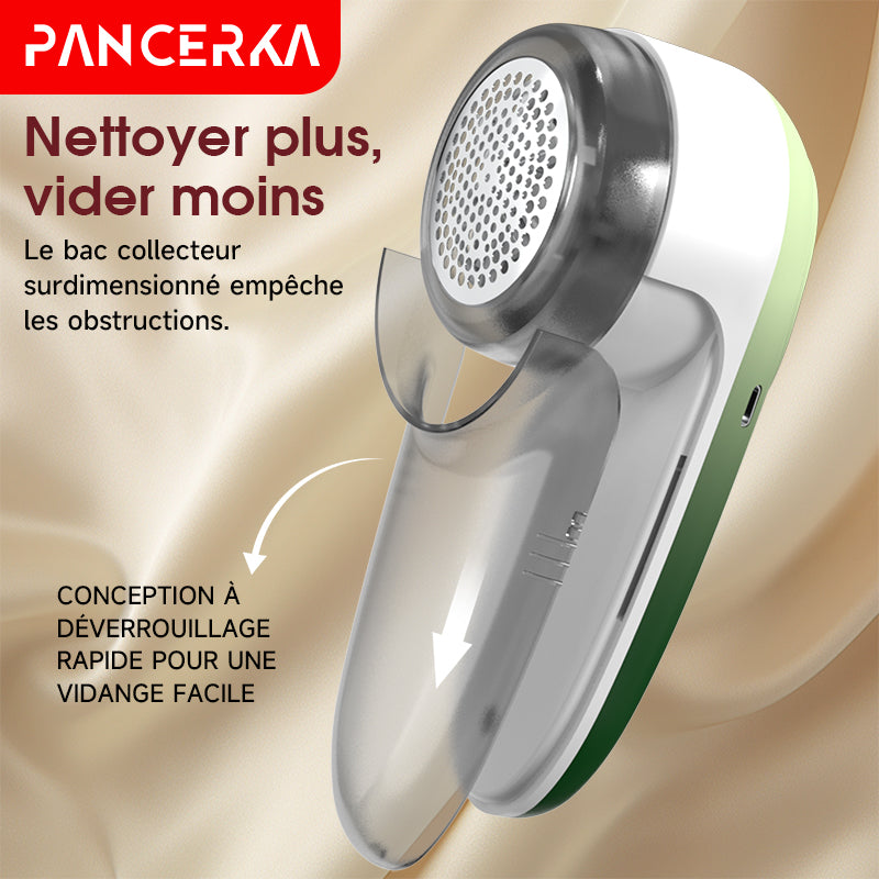 PANCERKA Rasoir électrique anti-bouloches Batterie 500 mAh, moteur rapide 7500 RPM, retire-peluches de précision à 6 lames, boîtier ABS givré + peint, portable pour vêtements