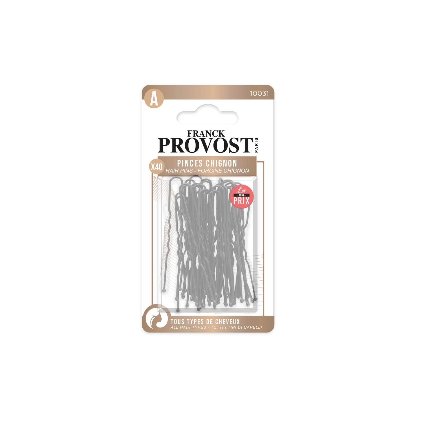 FRANCK PROVOST Pinces à Chignon Gris - Lot de 40 pièces