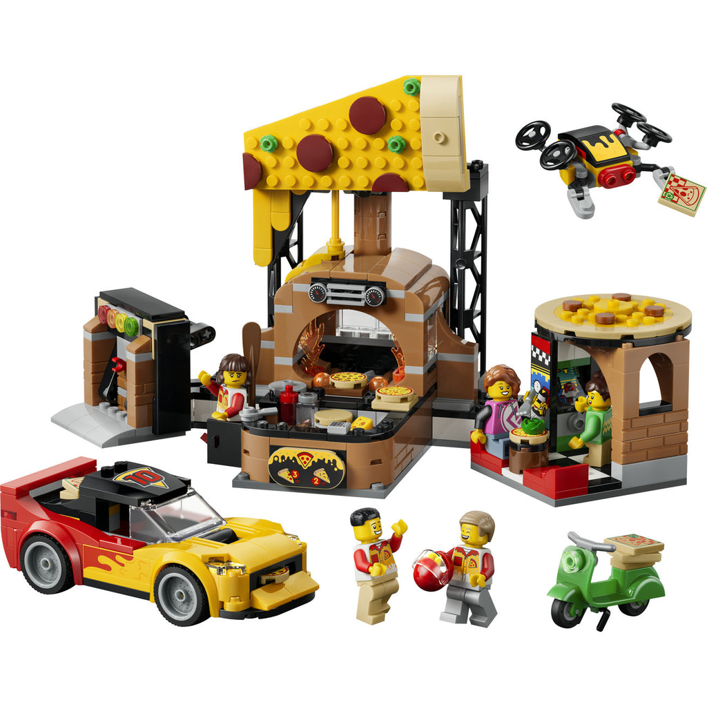 LEGO City 60496 La pizzeria et ses véhicules de livraison