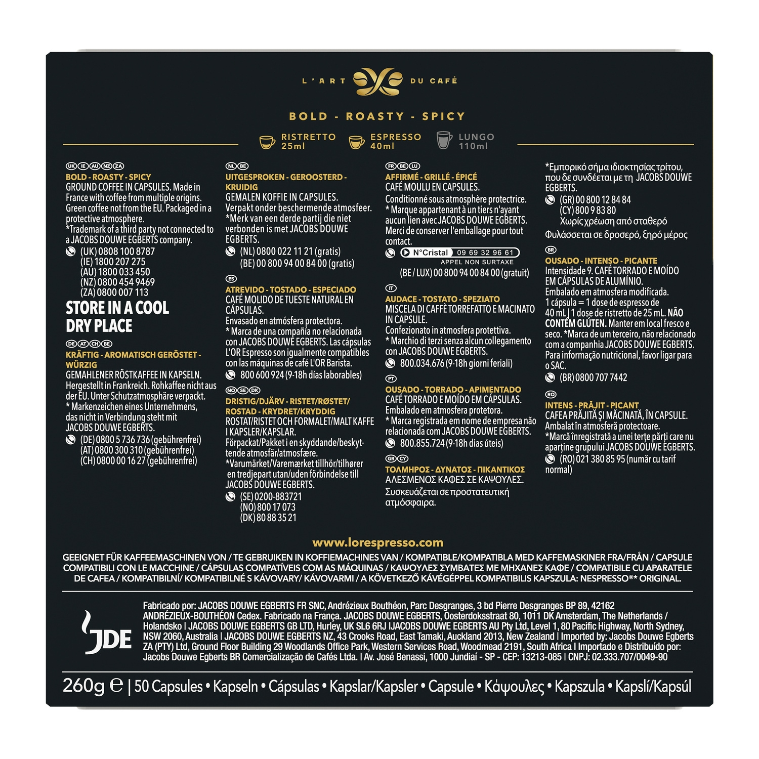 L'OR Café expresso Forza N9 x50